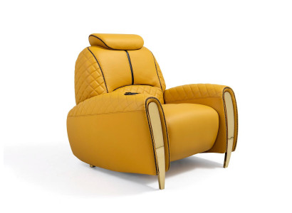 Relaxsessel Moderner Stil Ledermaterial Sessel mit USB-Ladeanschluss
