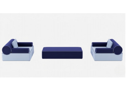 Stilvolles Sofa-Set Modernes Design Minimalistischer Stil Blaue Farbe