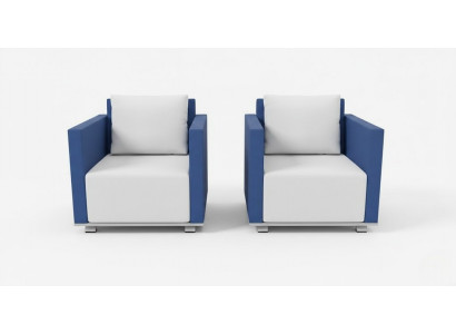 Luxuriöses Sofa-Set Glatte Ecken Minimalistischer Stil Blaue Farbe
