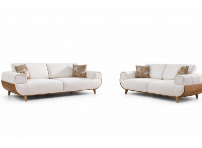 Sofa-Set 3-Sitzer-Sofa Moderner Stil Weiße Farbe Weiche Armlehnen Neu
