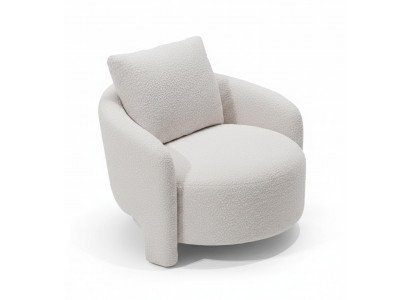 Sessel Weiß Modernes Design Geräumig Lounge-Sessel Einfarbiges Muster