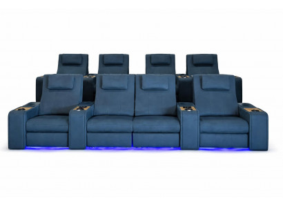 4-Sitzer Sessel Lederbezug Sessel mit Getränkehaltern Moderner Stil