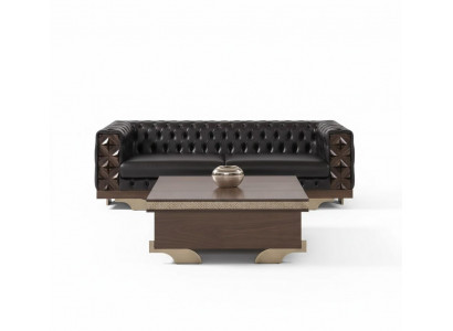 Luxuriöses 3-Sitzer-Sofa mit Couchtisch im modernen Design
