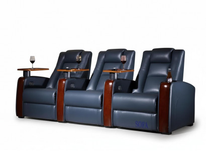 3-Sitzer Sessel Moderner Stil Sessel mit Getränkehaltern Lederbezug