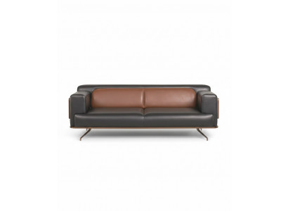 Stilvolles 3-Sitzer-Sofa Schwarz-Braun Farbe Modern-klassischer Stil