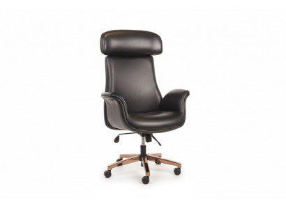 Schwarz Chefsessel Minimalistischer Stil Metallgestell Modernes Design