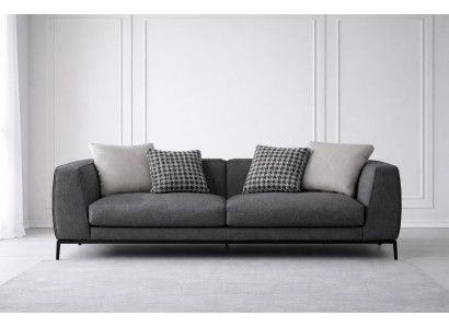 Exklusives Graues Polstersofa Wohnzimmer Relaxsofa Textilcouch