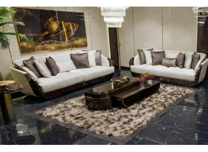 Edle Wohnzimmer Garnitur Polstersofas Designer Couchen Couchtisch
