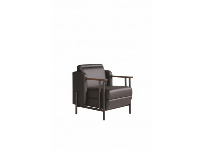 Dunkelbraunes Sessel Minimalistischer Stil Metallrahme Modernes Design