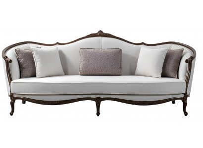 Sofa Weiß Farbe Klassischer Stil Holzrahmen Großes Sofa Holzbeine Neu