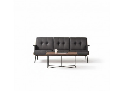 Modernes Sofa-Set Schwarze Farbe Minimalistischer Stil Holzrahmen