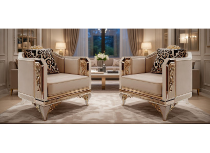 Moderner Sessel mit goldenen Details für Ihr Wohnzimmer