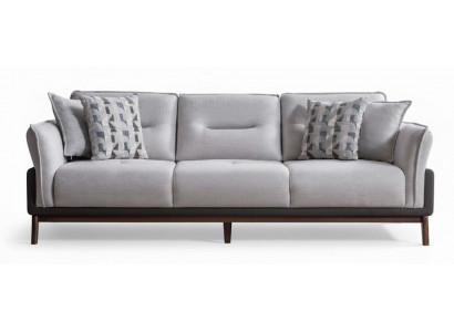 3-Sitzer-Sofa Moderner Stil Farbe Weiß Weiche Armlehnen Holzrahmen Neu