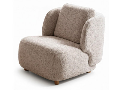 Sessel Farbe Beige Stil Modern Holzrahmen Weicher Sessel Holzbeine Neu