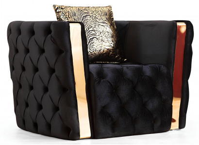 Sessel Stil modern Farbe schwarz beige weich Velours bequem Sessel