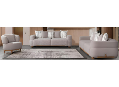 Beige Sofagarnitur Minimalistischer Stil Holzrahmen Modernes Interieur