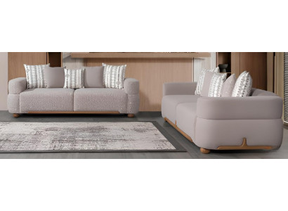 Sofagarnitur Minimalistischer Stil Modernes Interieur Beige Farbe