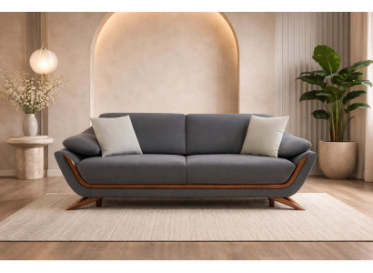 Elegantes Sofa mit Holzrahmen und modernen Akzenten für Ihr Wohnzimmer