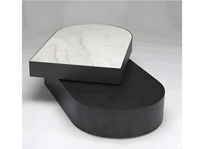 Schwarz-Weißer Couchtisch Wohnzimmertische Luxuriöser Sofatisch