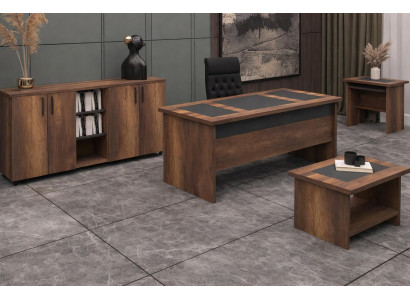 Arbeitszimmer-Set Modernes Design Farbe Braun, Schwarz Holzrahmen
