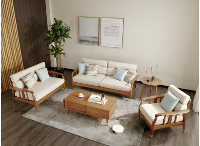 Sofa Set 3+2+1 Sitzer & Couchtisch Modernes Wohnzimmer Möbel Set