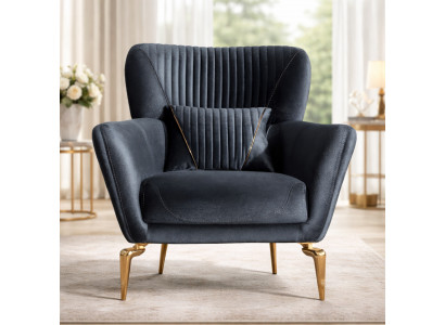 Stilvoller Grauer Polstersessel Designer Relaxsessel Weiche Polsterung