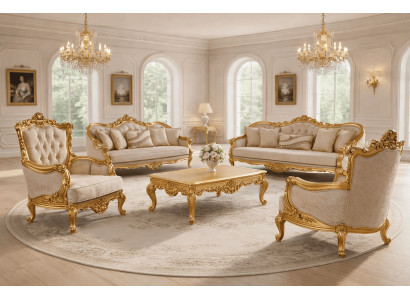 Wohnzimmer Set 3+3+1+1-Sitzer mit Couchtisch für modernen Komfort