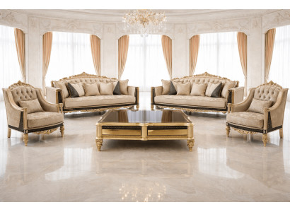 Elegantes Set mit 3+3+1+1-Sitzern und klassischem Couchtisch.