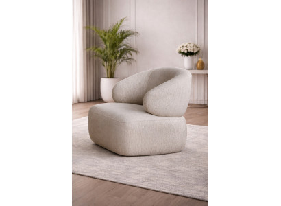 Designer Beiger Einsitzer Wohnzimmersessel Edle Polstermöbel Sessel
