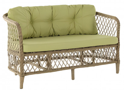 2Sitzer-Sofa Salatfarben Moderner Stil Weiches Sitzkissen Metallrahmen