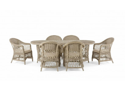 Wohnzimmer-Set Stuhl Tisch Moderner Stil Beige Metallgestell Neu