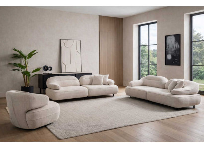 Sofa Sessel Stil modern Farbe beige weich Wohnzimmer minimalistisch