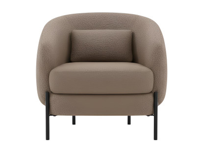 Minimalistischer Sessel Holzrahmen Braune Farbe Modernes Interieur