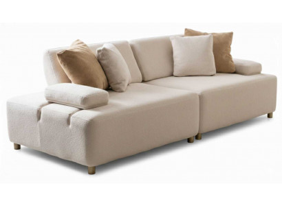 Neu 3 Sitzer Sofa Stil modern Farbe beige bequem weich Stoff Wohnzimmer