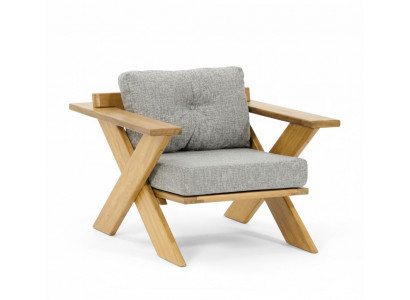 Gartenstuhl Moderner Stil Grau Holzrahmen Bequem Komfortabel Weich