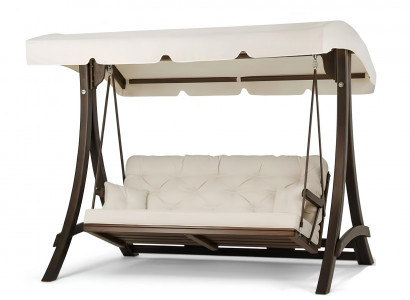 Garten-Schaukelsofa Moderner Stil Weiß Holzrahmen Entspannend Bequem
