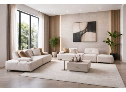 Sofa Wohnzimmer Stil modern Farbe beige gemütlich neu geräumig weich