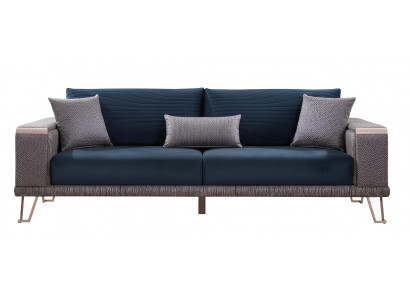 Minimalistisches 3-Sitzer-Sofa Holzrahmen Modernes Design Hohe Beine