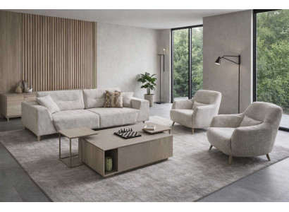 3 Sitzer Sofa Sessel Wohnzimmer Stil modern Farbe weiß weich bequem neu