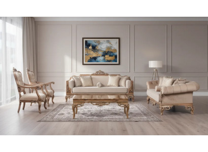 3+3+1+1-Sitzer Wohnzimmer Set mit Couchtisch im klassischen Stil