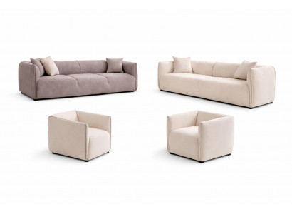 Wohnzimmer Set Modern Mehrfarbig Designer-Set Komfortabel Stoff Holz
