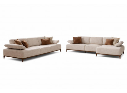 Wohnzimmer Set Modern Weiß Ecksofa L-Form Designer-Set Minimalismus