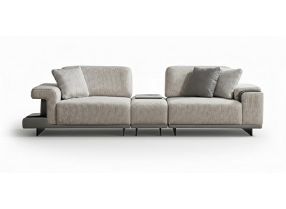 2-Sitzer Sofa Modern Grau Designer-Sofa Stoff Minimalismus Komfortabel