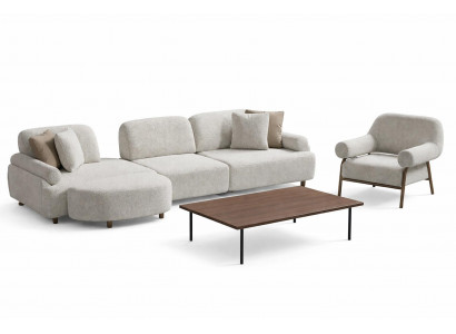 Wohnzimmer Set Modern Weiß Ecksofa L-Form Designer-Set Minimalismus