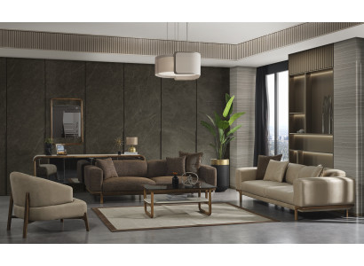 Modernes Wohnzimmer-Set mit 3+3+1 Sitzern im stilvollen Design