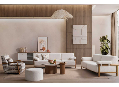 Sofa Sessel Stil modern Farbe beige mehrfarbig weich bequem Wohnzimmer