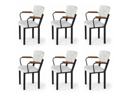 6x Stühle Stil modern Farbe weiß schwarz neu bequem vielseitig kompakt
