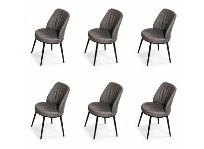 6x Stühle Stil modern Farbe grau neu kompakt vielseitig weich bequem
