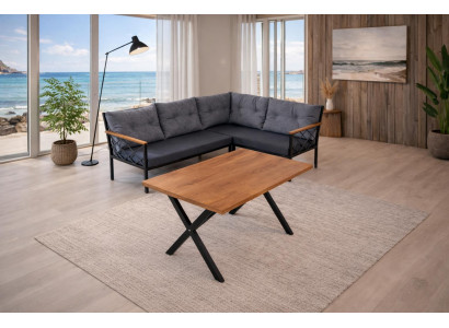 Tisch Ecksofa Esszimmer Stil modern Farbe braun grau kompakt vielseitig