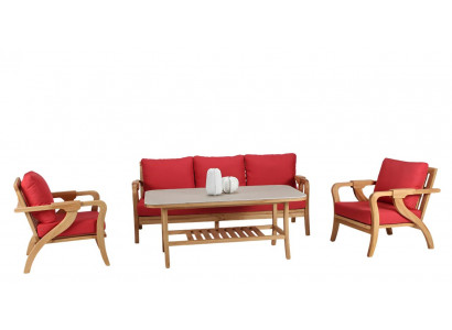 3-Sitzer Sofa Gartenmöbel Garten Set 2 Stühle Couchtisch